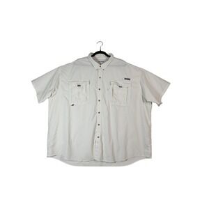 Columbia PFG Bahama II Fishing Shirt Mens 5X White OmniShade Short Sleeve Vented